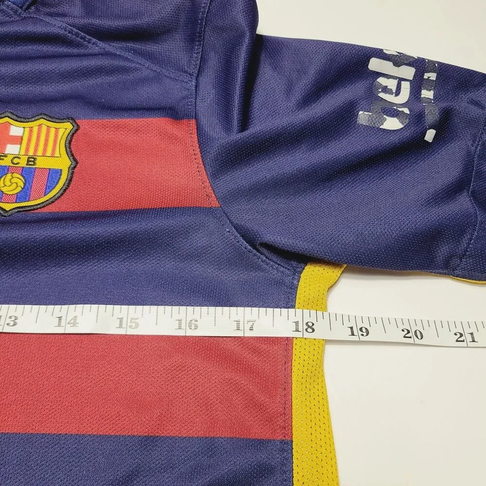 Nike Barcelona Football Soccer Jersey 2015 2016 Home 659032-422 Youth XL Faded